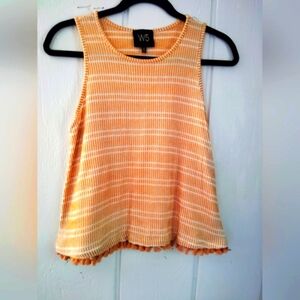 CLEAN! W5, Boxy Ribbed Boho Tassle Tank Top. Size S